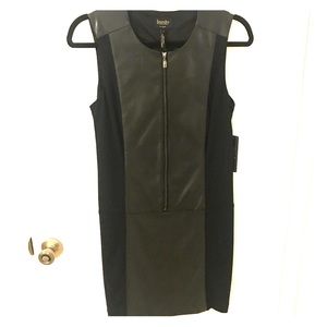 Laundry by Shelli Segal Faux Leather black dress