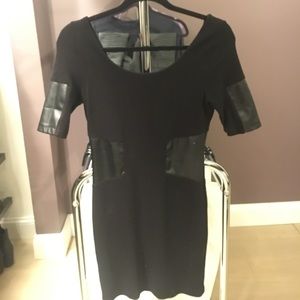 Zara Faux Leather Black Dress.