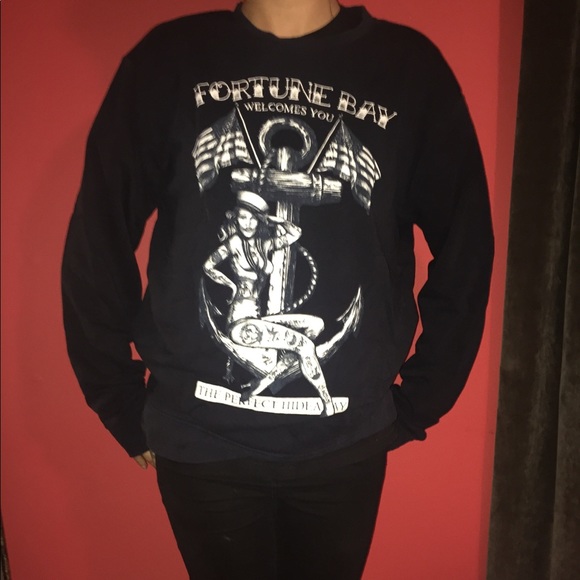 Pin up girl Navy blue Sweatshirt - Picture 1 of 1