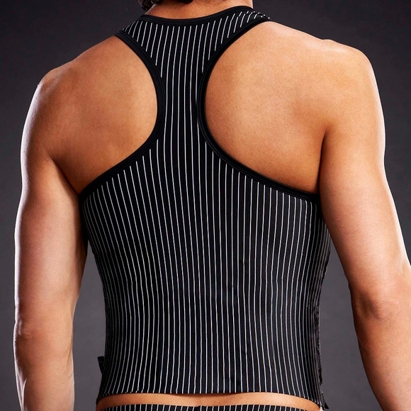 Blueline Performance Microfiber Pinstripe V-Neck T - Picture 2 of 3