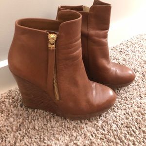 MICHAEL Kors Clara Leather Wedge Bootie size 6 1/2