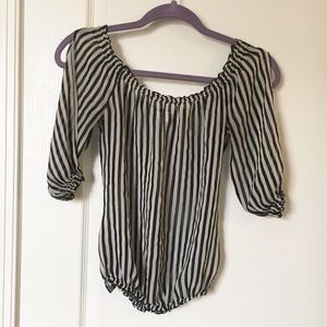 White House Black Market black and white top