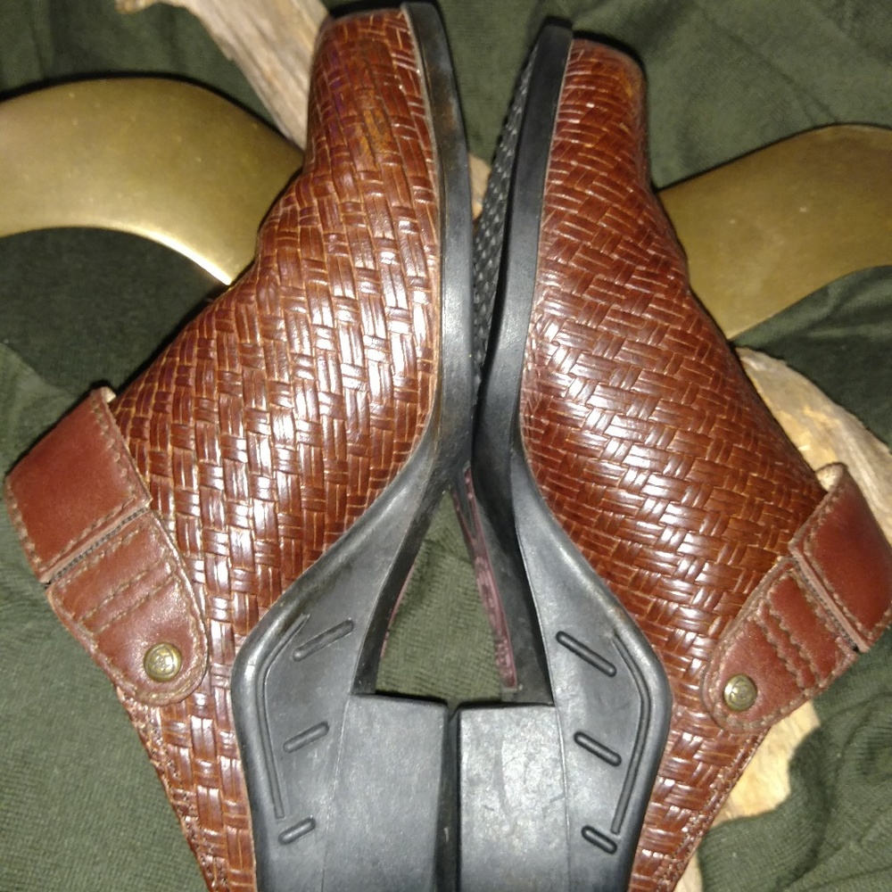 Ariat Brown Braided Leather Mule With Strap S-5.5 - Picture 1 of 8