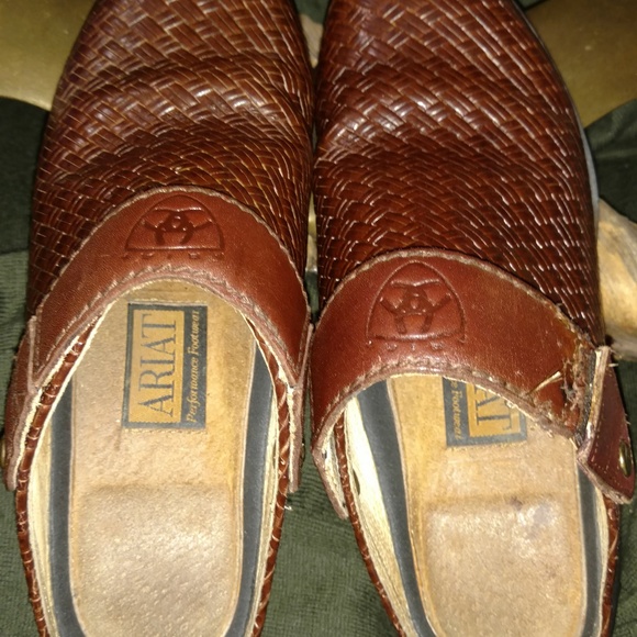 Ariat Brown Braided Leather Mule With Strap S-5.5 - Picture 4 of 8