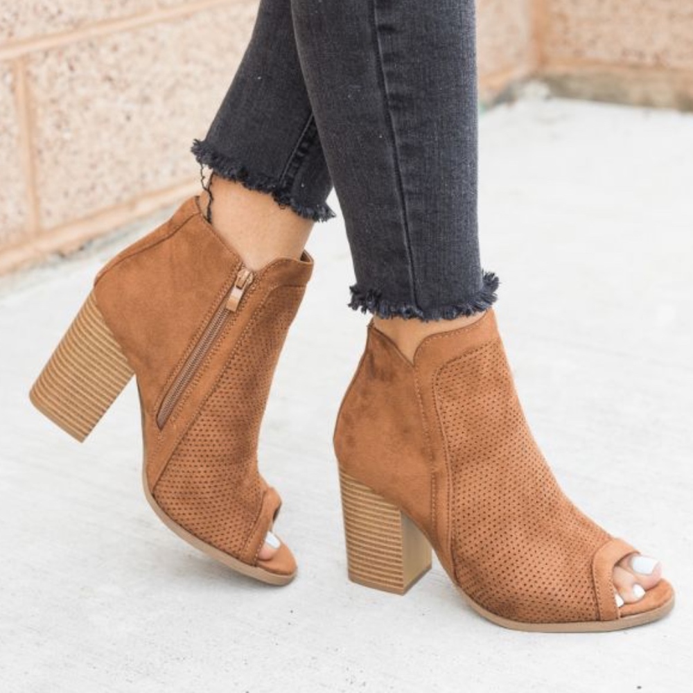 1 HR SALE- SIENNA Peep Toe Bootie - Picture 2 of 3