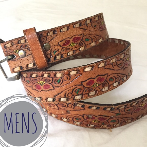 Other - Vintage Tooled Leather Belt