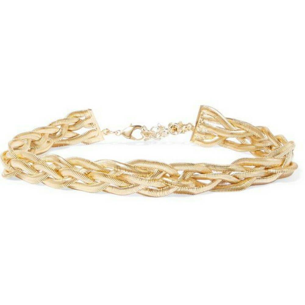 Braided gold-tone necklace