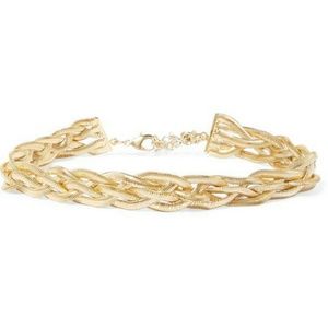 Braided gold-tone necklace