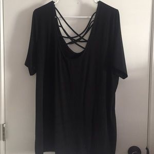 Torrid Black Strappy T-shirt Size 3X NWT