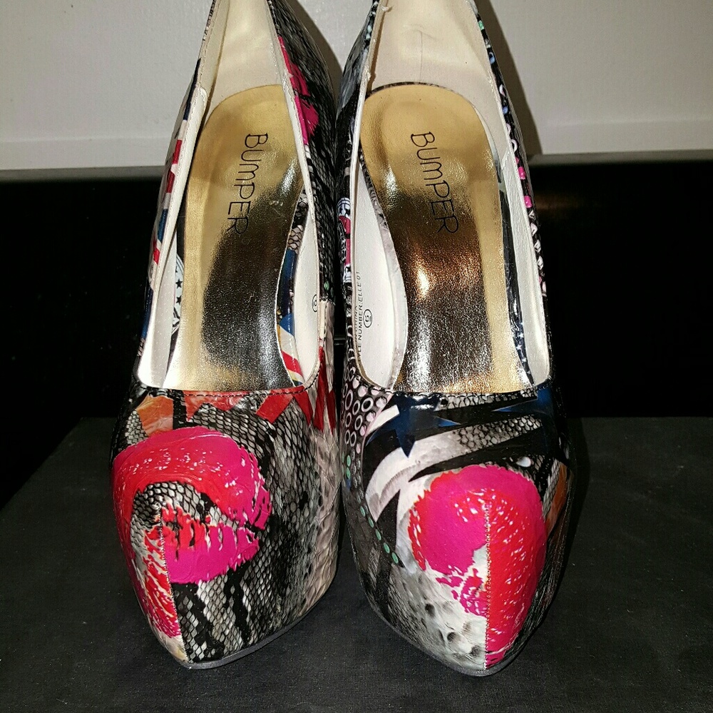Bumper hidden platform stripper shoes.  Size 6