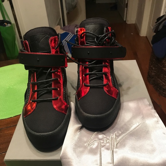 NIB Giuseppe Zanotti Metallic Mid-Top Leather - Picture 5 of 8