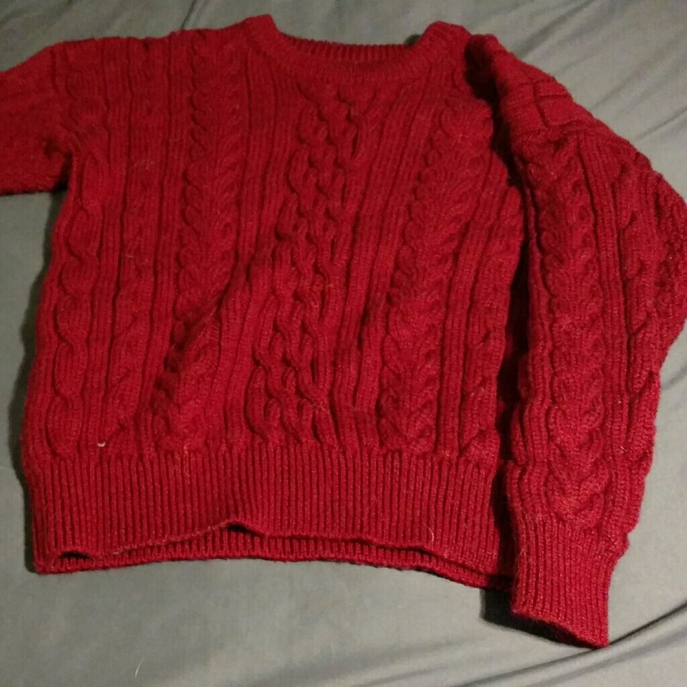 Red Cable Knit Sweater