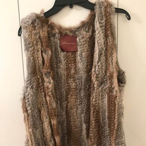 Brown rabbit fur vest