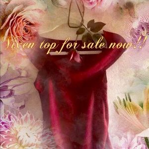 Vixen cowl neck Cranberry sleeveless top