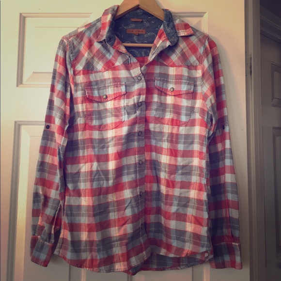 Jachs Girlfriend Plaid Button Down Shirt Small S - Picture 1 of 4