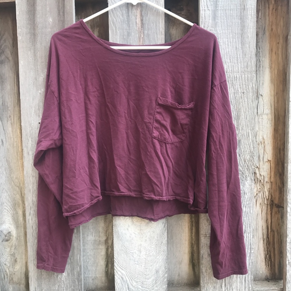 American apparel long sleeve maroon shirt