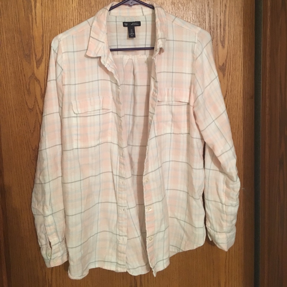 Light pink plaid flannel
