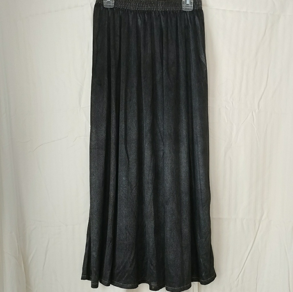 Little girl's black/silver maxi skirt
