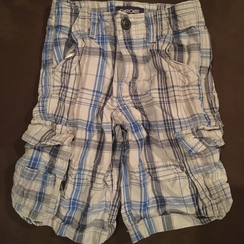 Cherokee boys plaid cargo shorts