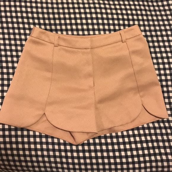 Topshop Pants - Topshop Champagne Shimmer Shorts