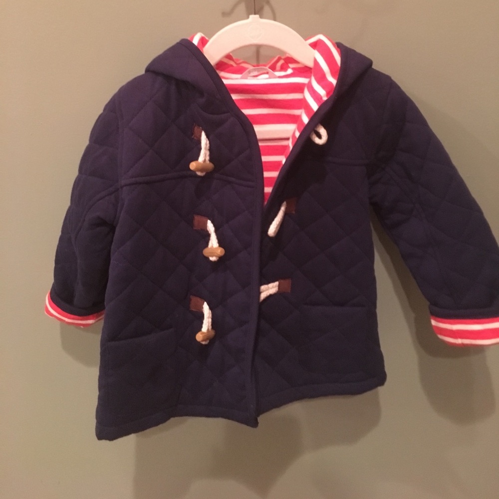 Mini boden quilted toggle coat