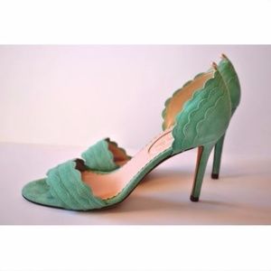 SJP Bobbie Autographed Green Suede Sandals SZ 36.5