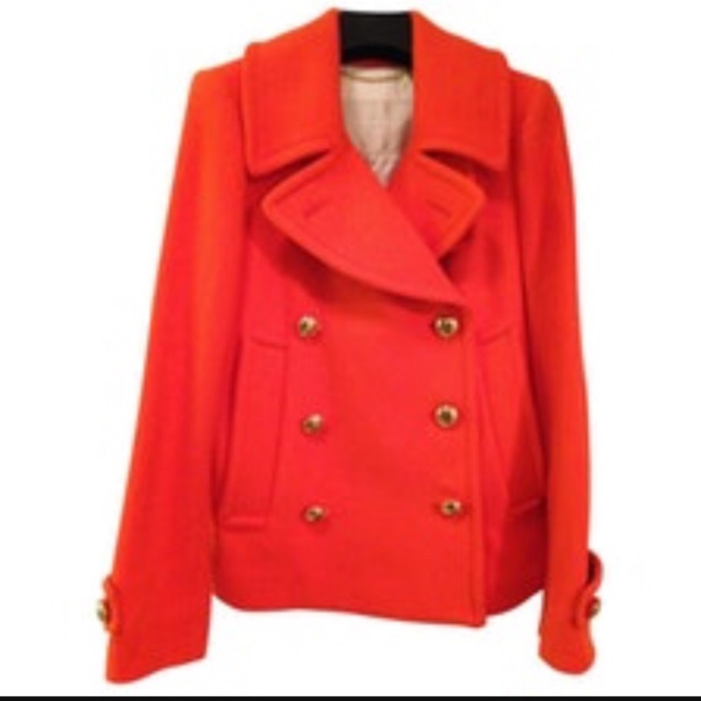 Coach Orange Wool Coat