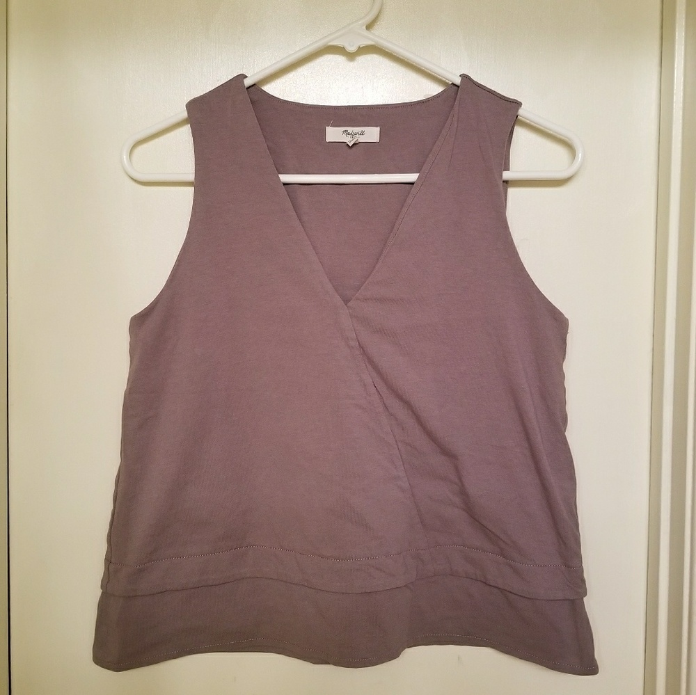 Madewell faux-wrap cropped top