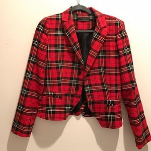 Zara Red Plaid Blazer