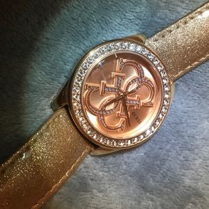Guess Rose Gold Leather Watch