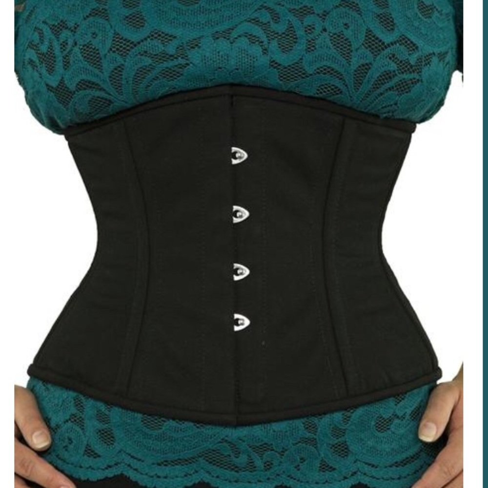 Orchard Corset Black Under Bust Steel Boned Corset