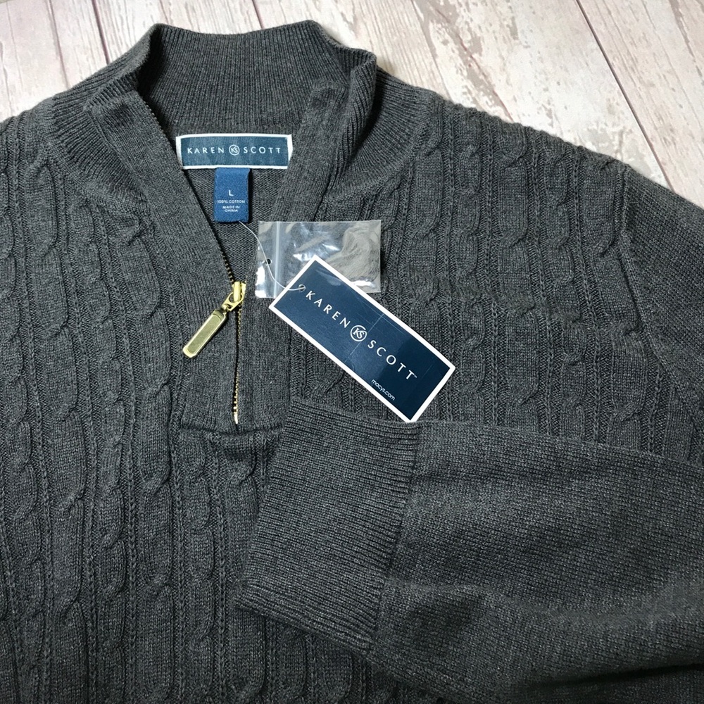 Karen Scott 1/4 Zip pull over sweater Macy’s Large