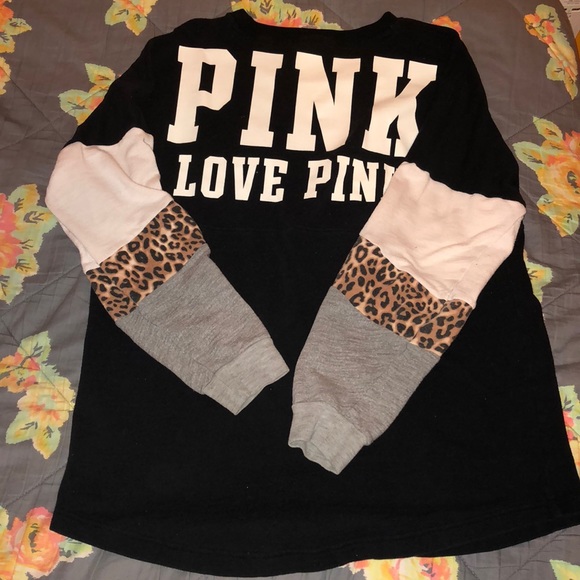 PINK Victoria's Secret Tops - Victoria Secret pink cheetah crew large