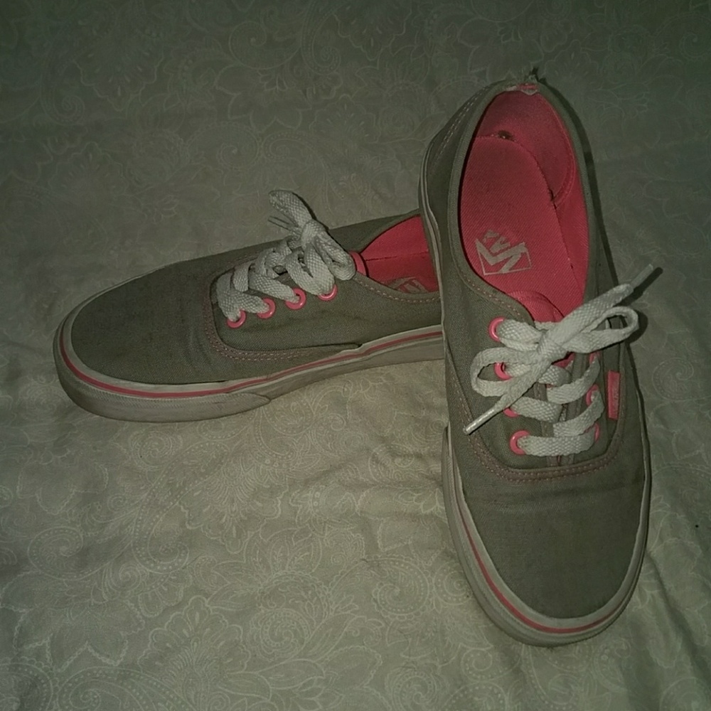 Gray and Neon Pink Atwood Vans