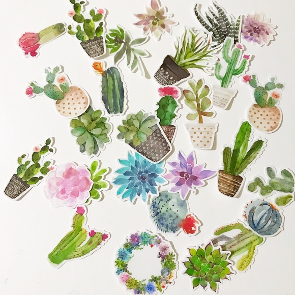 🌵 28 PIECES CACTUS SUCCULENT STICKERS🌵 - Picture 2 of 4