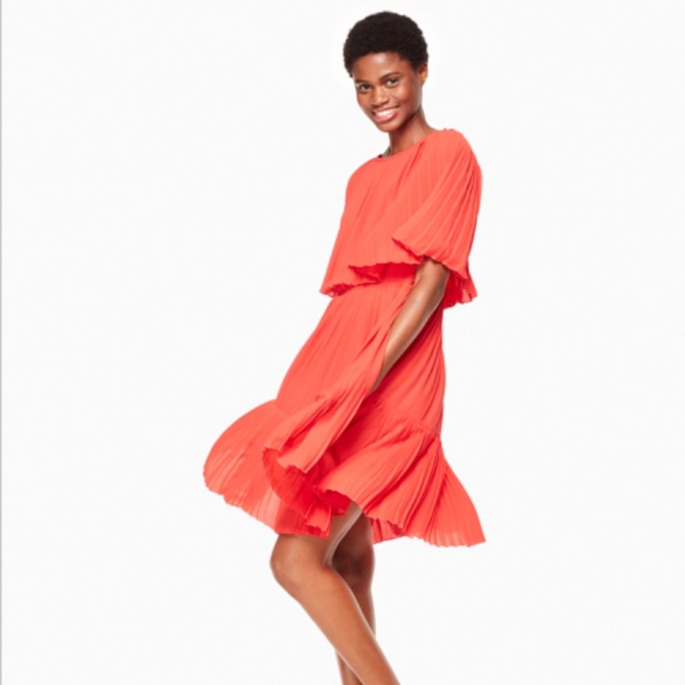 NWT Kate Spade Pleated Cape Dress