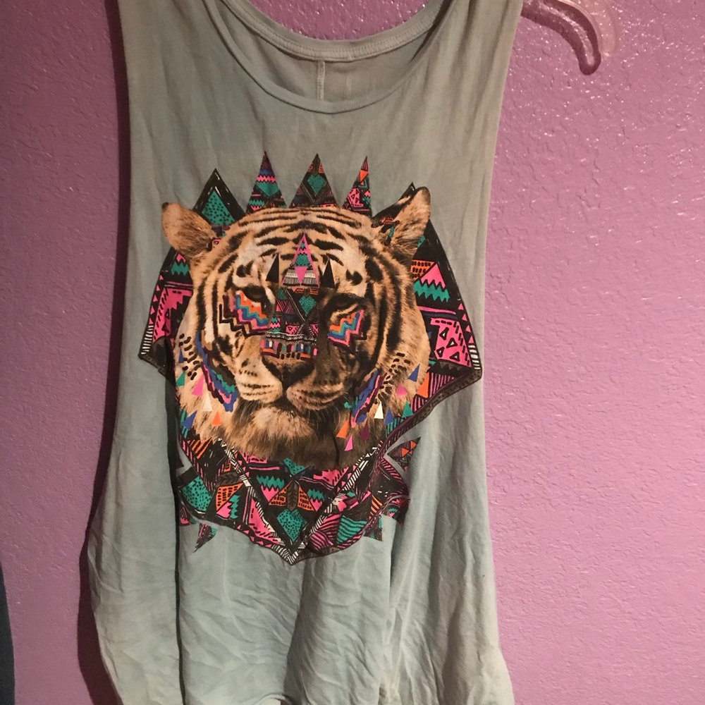 Tiger colorful graphic tank top