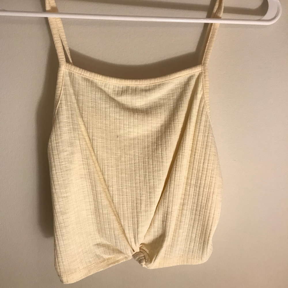 yellow tie knotted tank - Picture 2 of 3