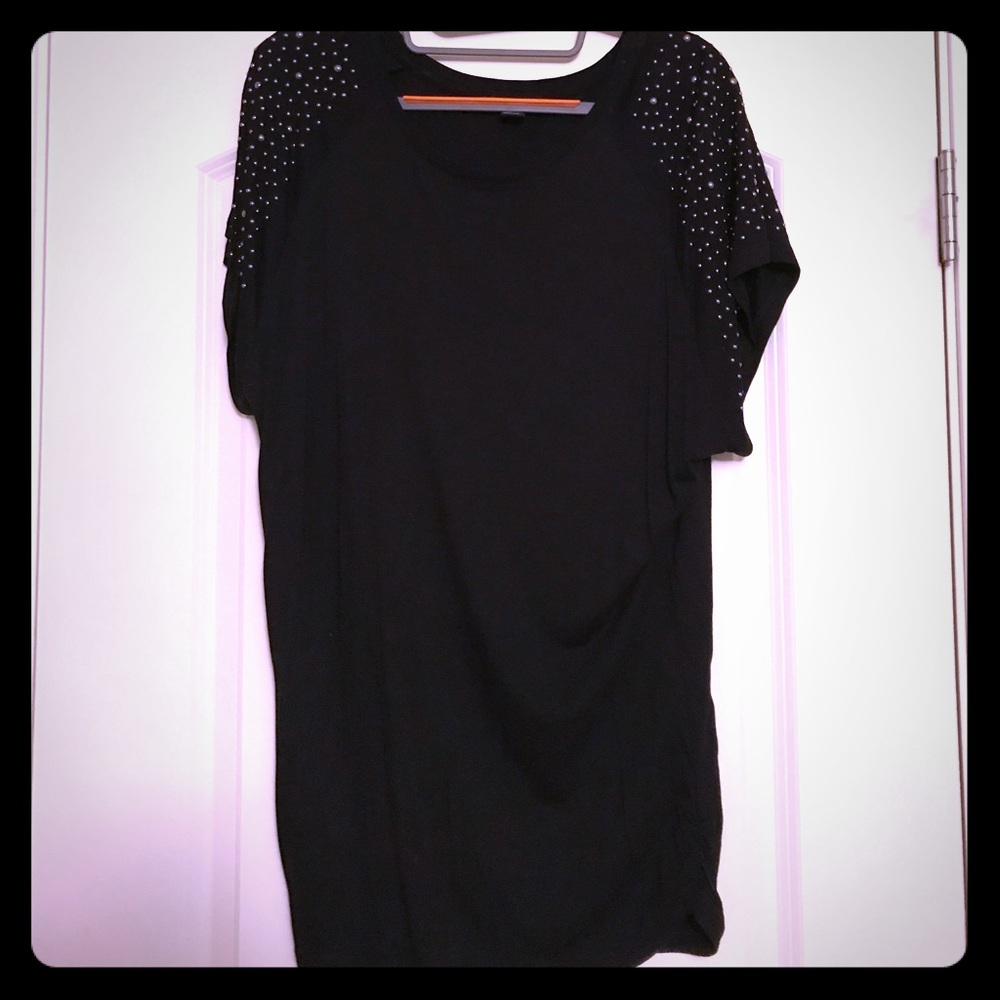 Long black beaded top
