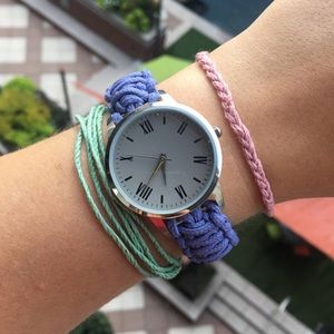 Handmade Purple paracord watch braided bracelet