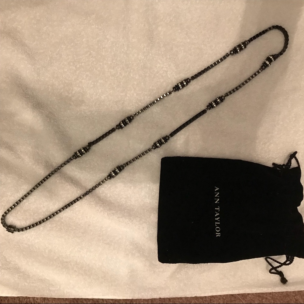 Ann Taylor Long necklace with faux diamond accents