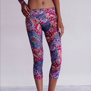 Free people movement paisley crop leggings