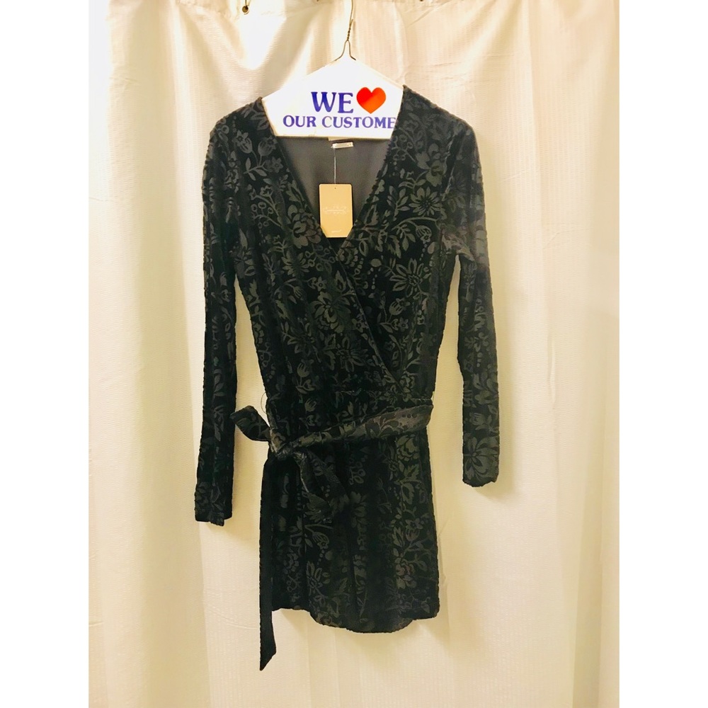 BLACK VELVET ANTHROPOLOGIE ROMPER- TAGS ON