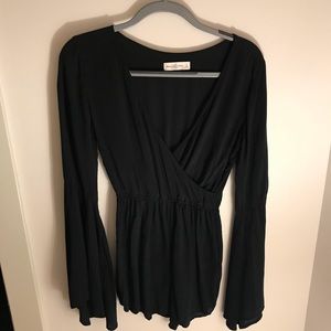 cute black flowy romper