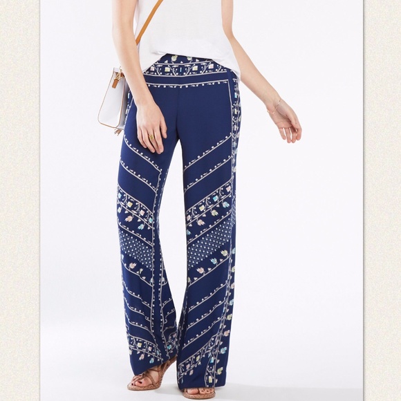 BCBGMaxAzria Pants - BCBG Joan Floral Print Wide-Leg Pant, Small