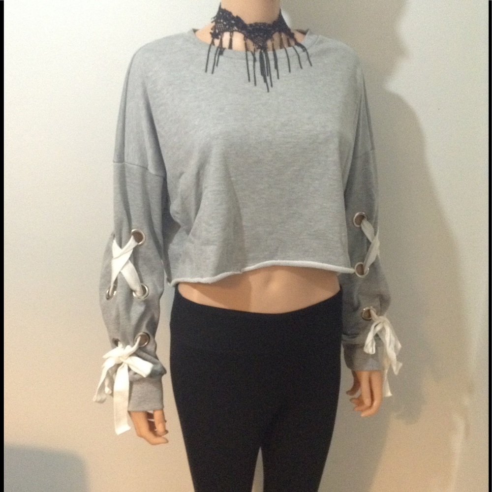 Cute Crop Top With Lace-Down Sleeves🎉Sale (Last 1 - Picture 5 of 6