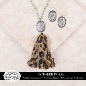 Tassel necklace and earring set