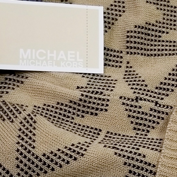 ❤LAST 1❤MICHAEL KORS BEANIE -HAT BLACK/TAN - Picture 3 of 3