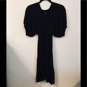 Black knit fit and flare dress