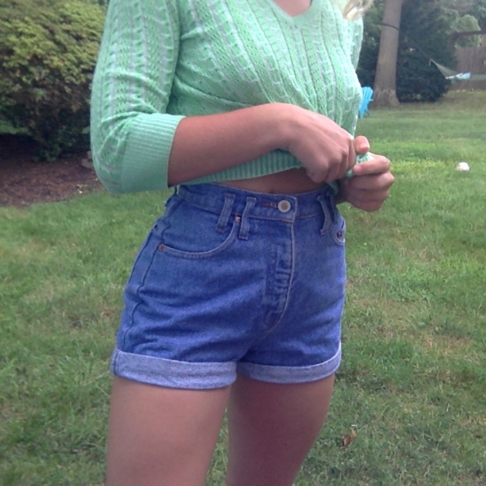 Vintage High-Waisted Recycled Denim Shorts